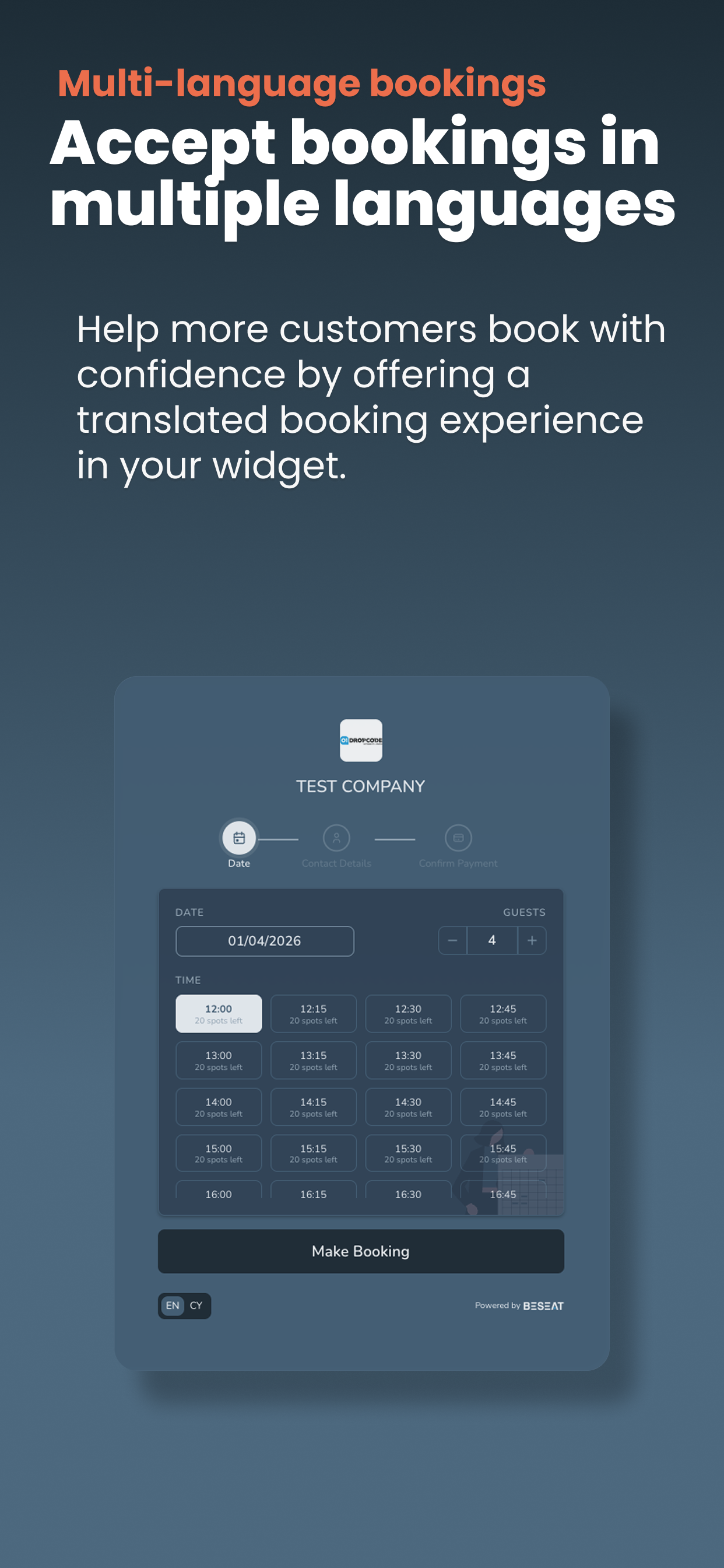 BeSeat App - Dashboard